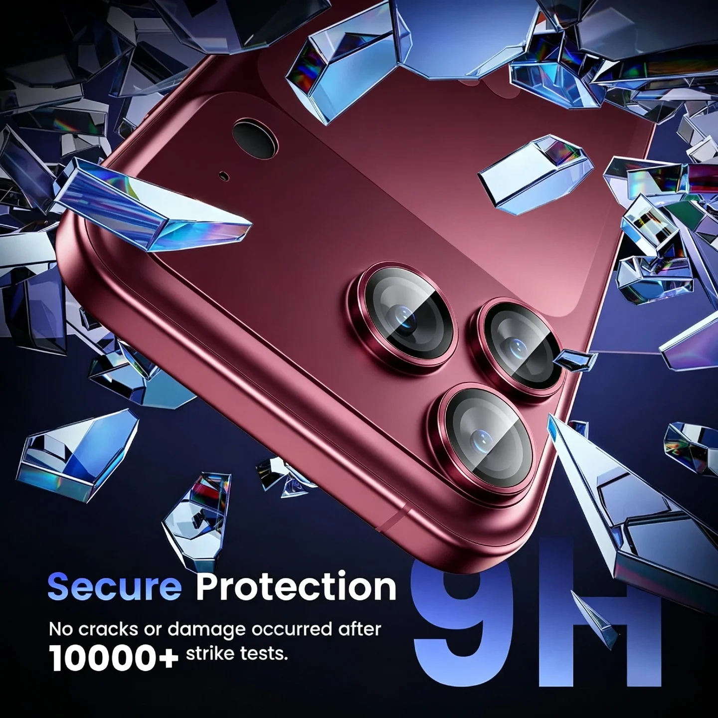 Фото Матовый защитный чехол для камеры iPhone 18 Pro Max/18 Pro, цельная конструкция из металла и стекла, темно-вишнево-синий №4