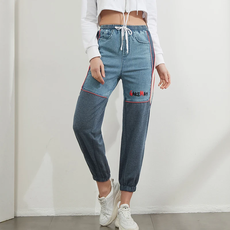 

Spring Women's Oversize Jeans Harem Pants with Embroidery Pattern High-waist Vintage Capris Jeans for Women 2022 Trend Capris
