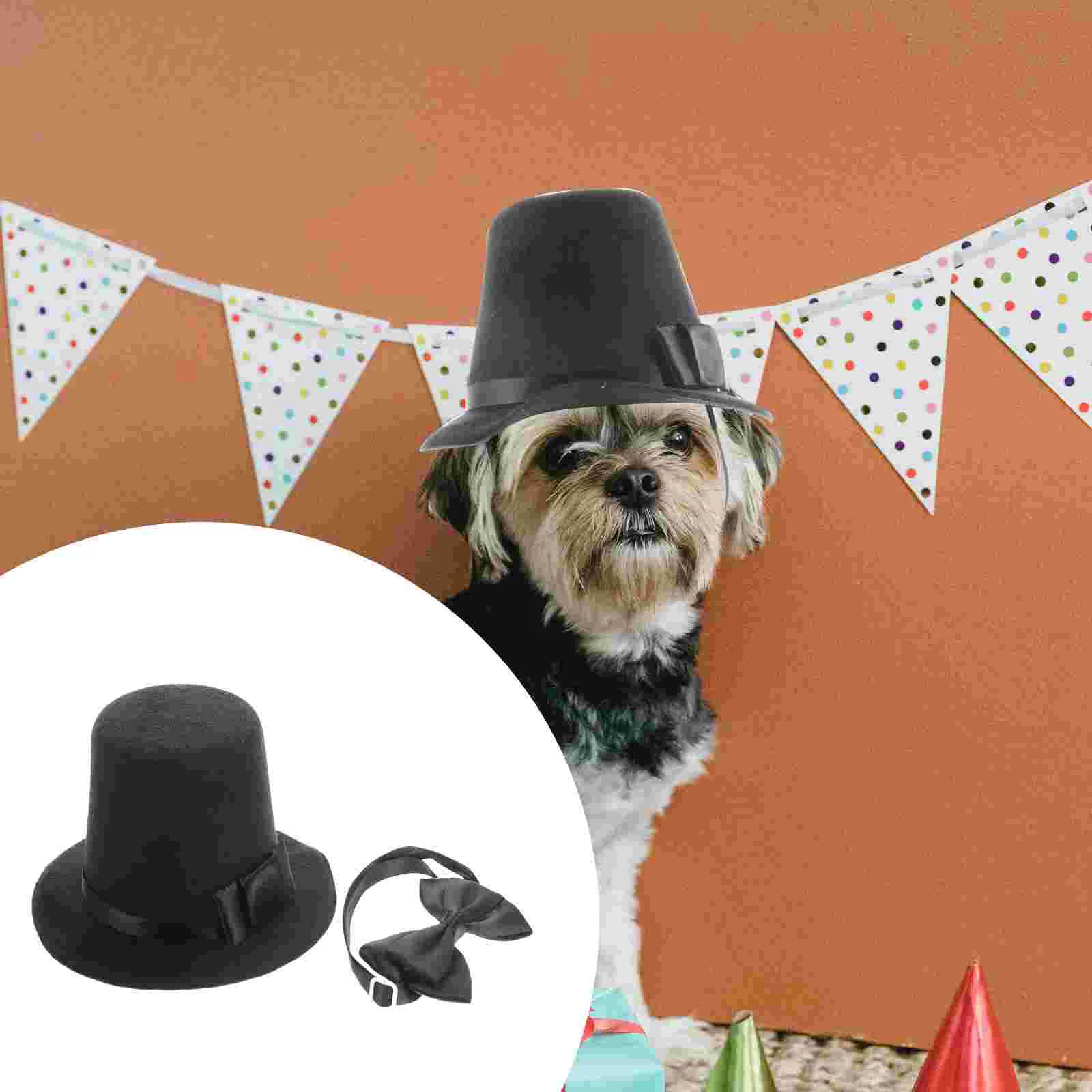 

Hat Pet Dog Cat Formal Topparty Costume Collar Bow Tie Headdress Bowtie Suit Tuxedo Decor Neck Headwear Jazz Puppy Birthday