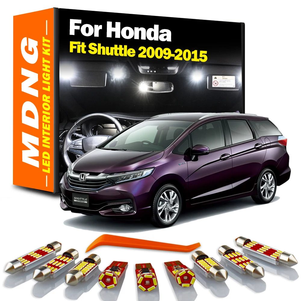 

MDNG 8Pcs Canbus Indoor Lamp For Honda Fit Shuttle 2009 2010 2011 2012 2013 2014 2015 Car Bulbs LED Interior Map Dome Light Kit