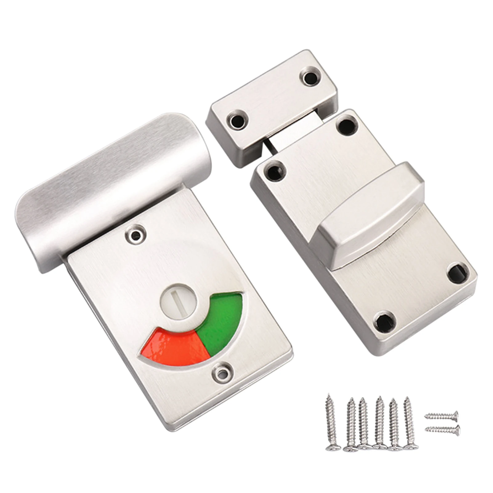 

Deadbolt Occupied Stainless Steel Latch Privacy Indicator Door Lock For Bathroom WC With 8 Screws Vacant Engaged Dressing Room