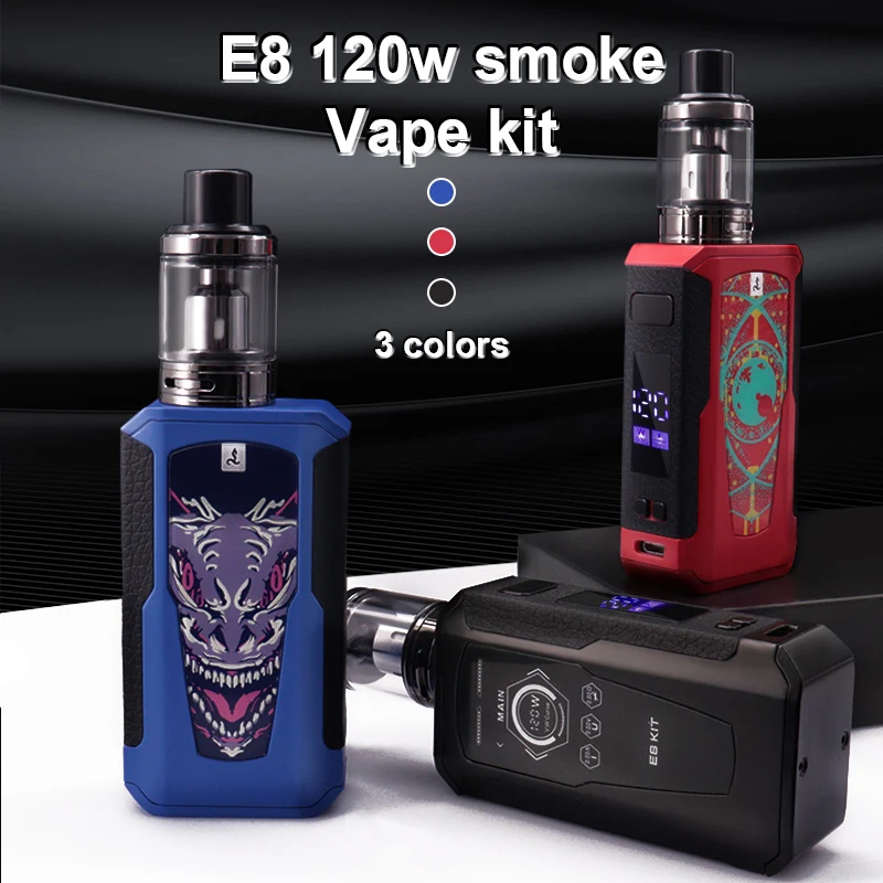 

Electronic Cigarette 120W Box Mod Kit Vape Pen 1800mah 2.5ml Atomizer OLED Screen E Cigarette Vaporizer Vaper Shisha Ecig