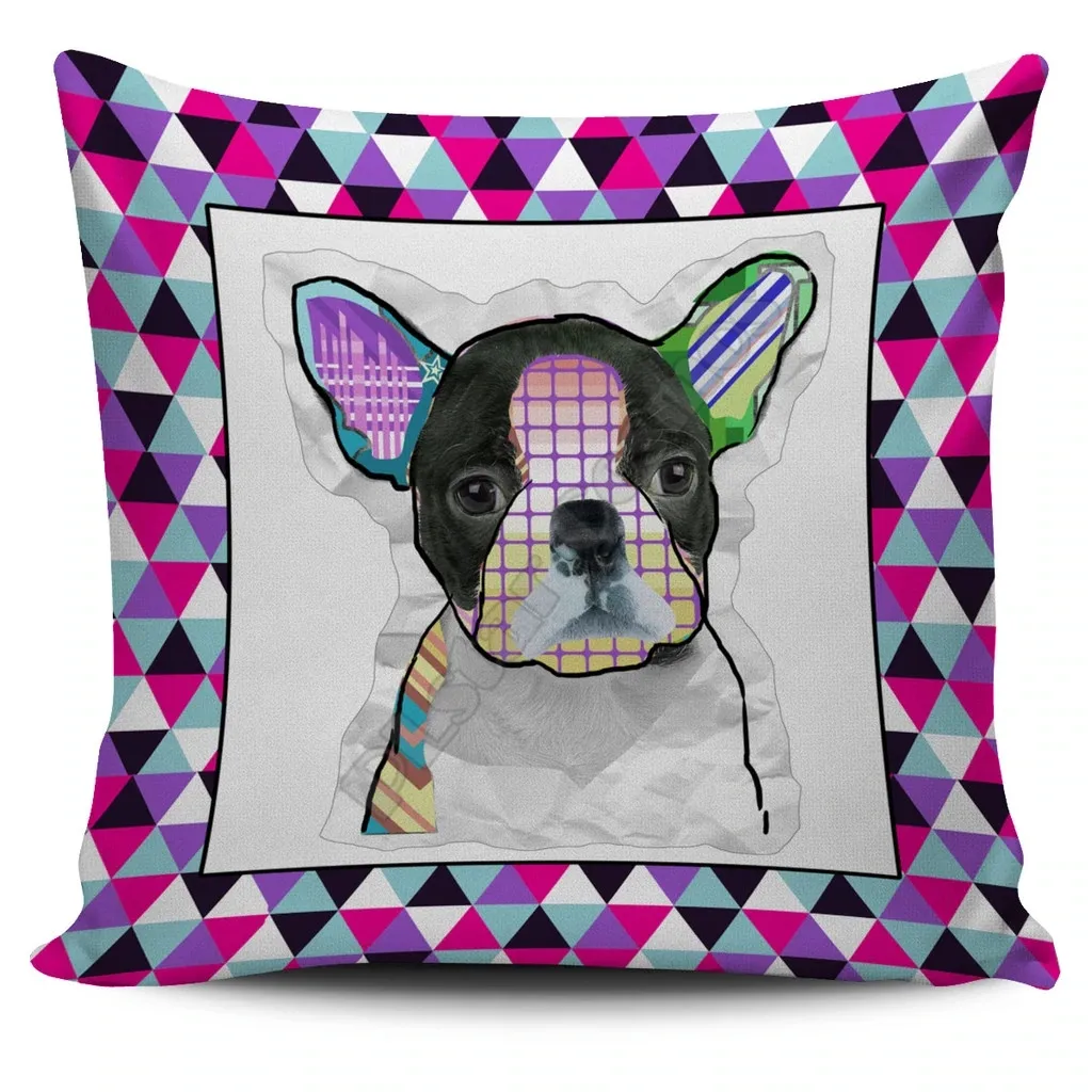 

Collage Pup Bostie Pillow Cover 3D All Over Printed Pillowcases Throw Pillow Cover Home Decoration 12 Style