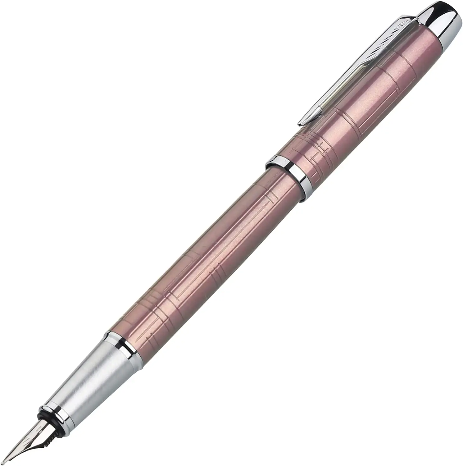 

SMOOTHERPRO Classic Fountain Pen Fine Nib with Piston Converter Left Right Hand Writing Instrument for EDC and Business Pink