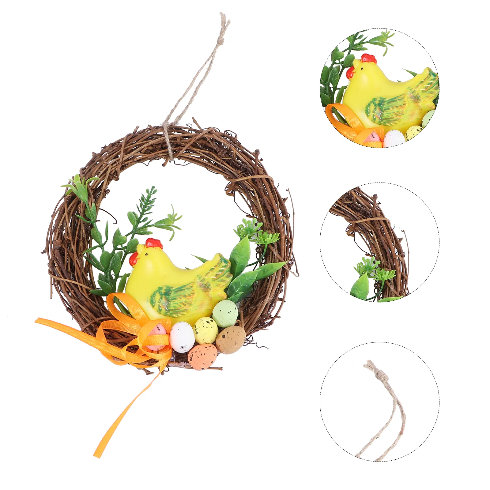

Easter Wreath Door Garland Hanging Wall Decoration Rattan Egg Chick Grapevine Hanger Ornament