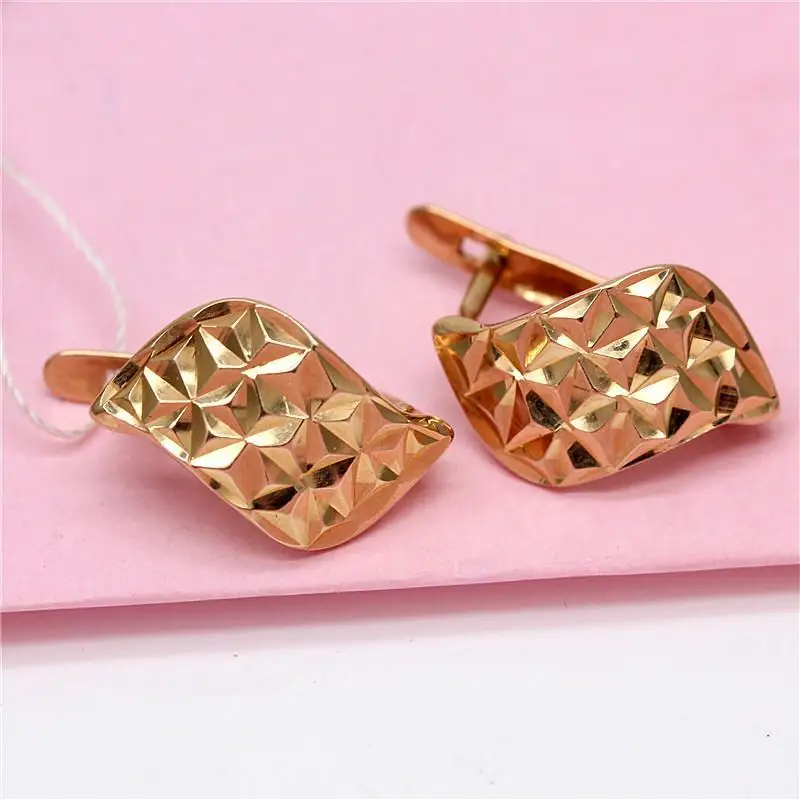 

585 фиолетовое золото геометрические серьги Гипсофилы для женщин 14 к розовое золото классические простые очаровательные ювелирные изделия ...