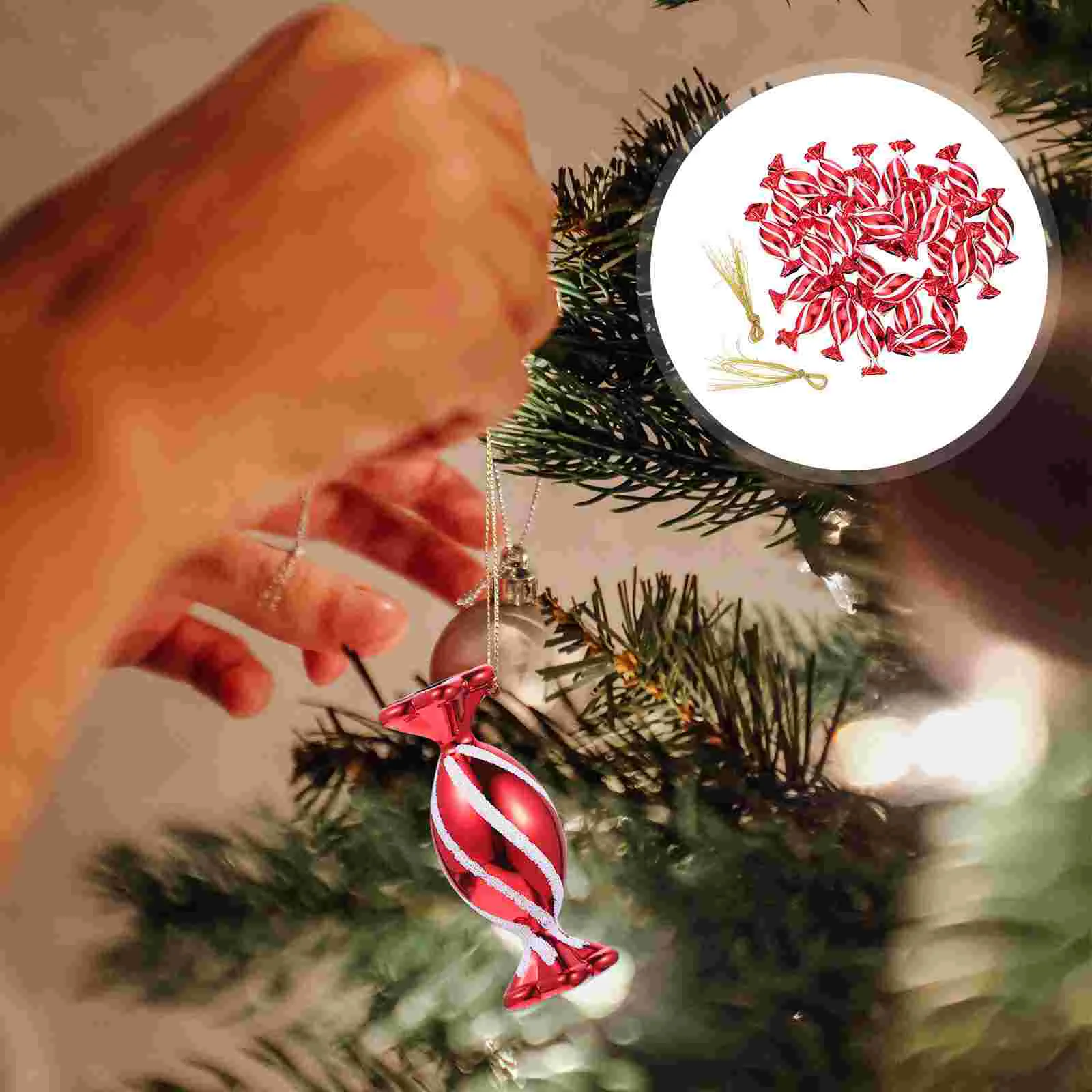 

Candy Christmas Ornaments Tree Decorations Hangingcane Pendant Peppermint Ornament Lollipop Holiday Decor Nutcracker Adorable