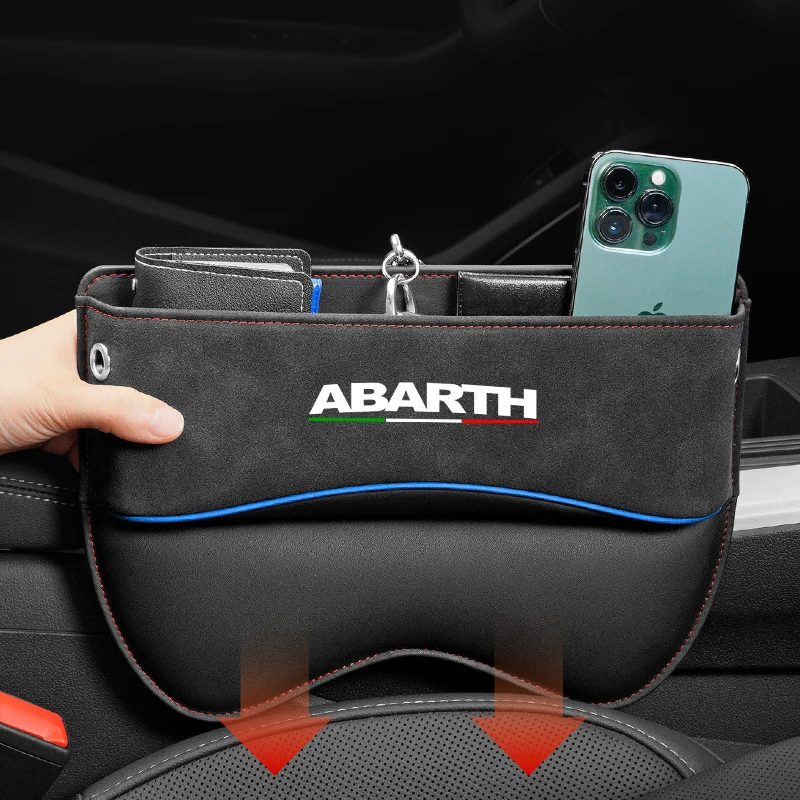 

Multifunction Seat Crevice Storage Box For Fiat Abarth auto Car Seat Gap Organizer Seat Side Bag Reserved Charging Cable Hole