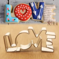 love letter shape forms for biscuit mold lover series design stainless steel cookie cutter bakeware pastry confectionery tools