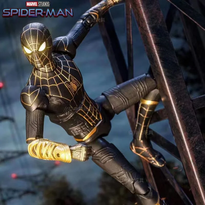 2022 ЗД Тойз Марвел Человек-паук Нет пути домой Человек-паук Черный Золотой Костюм 7-дюймовая фигурка с действием из фильма Браслет Доктора Стрэнджа Том Холланд на.