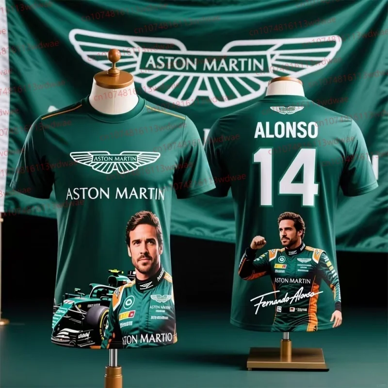Фото Спортивная футболка Aston Martin Team Stroll 18 с короткими рукавами, дышащая, для мужчин, сувенир для фанатов №3