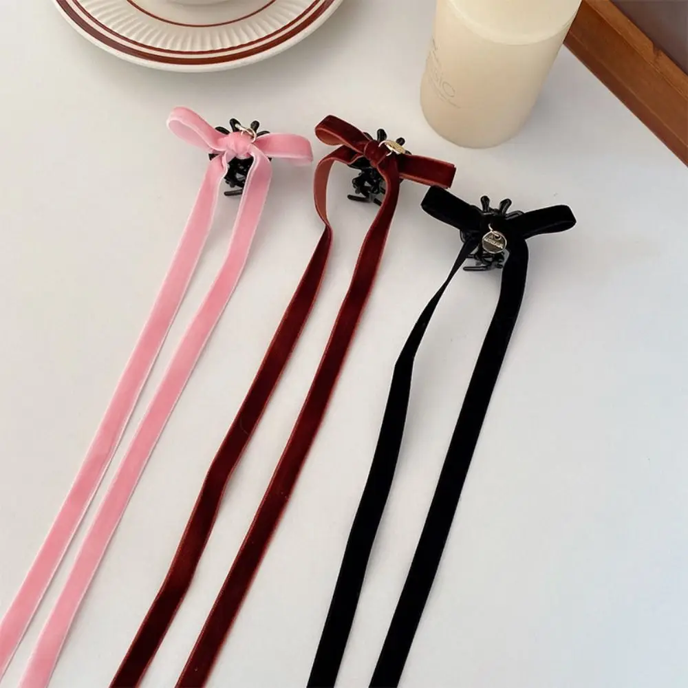 Зажим для волос с бантом и лентой темпераментная Бархатная ткань зажим Y2k