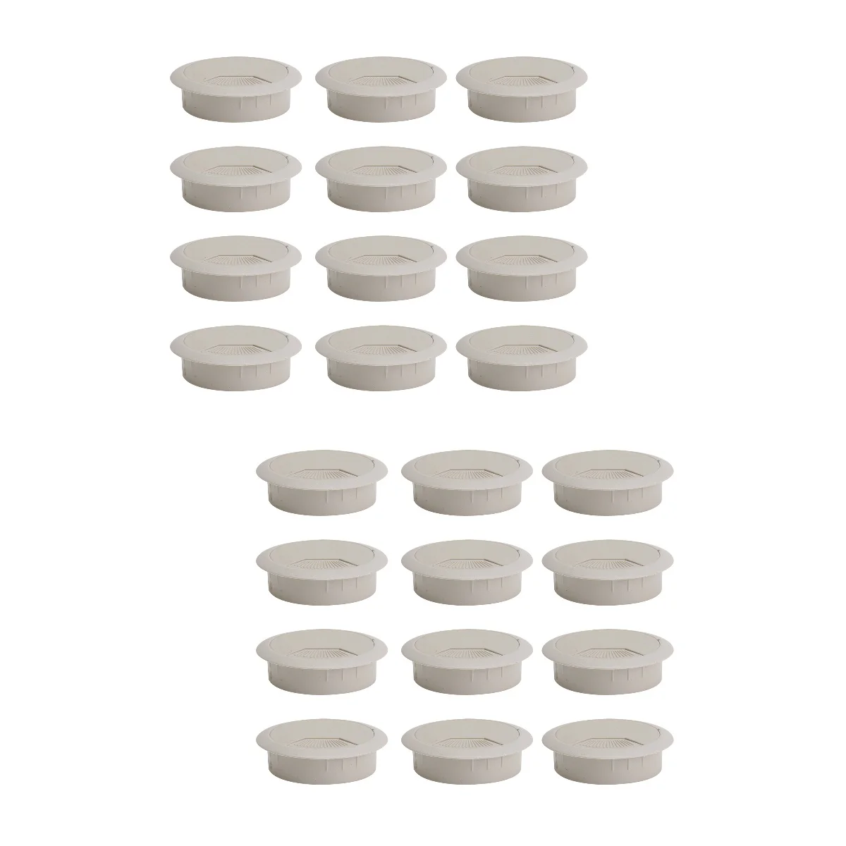 

20 pcs Office PC Computer Desk Grommet Cable Hole Cover 50mm Diameter (Grey white)
