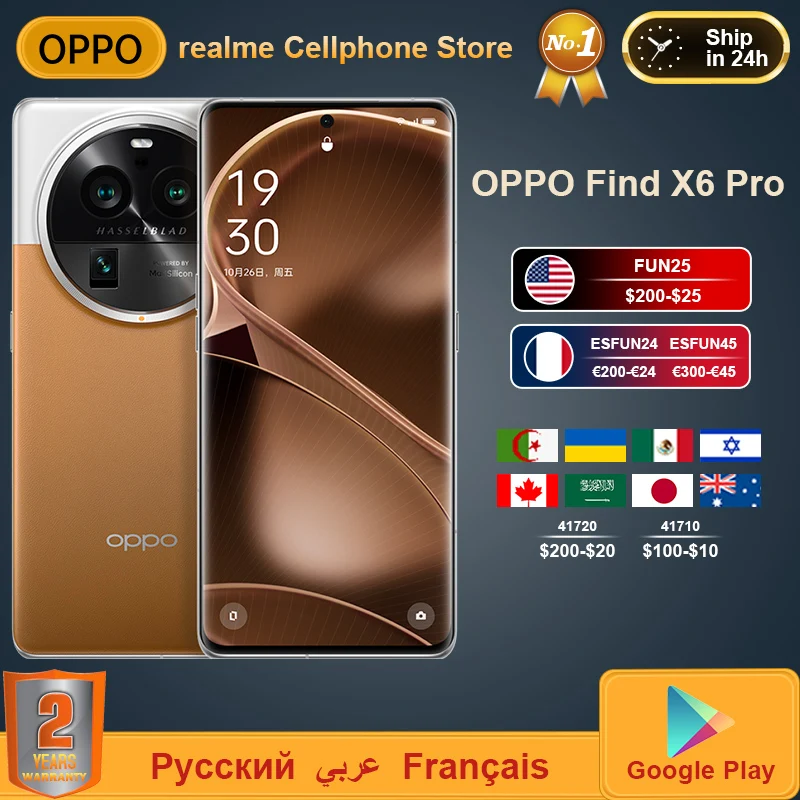 

Смартфон OPPO Find X6 Pro, 6,82 дюйма, 5000 мАч, 100 Вт, 50 Вт