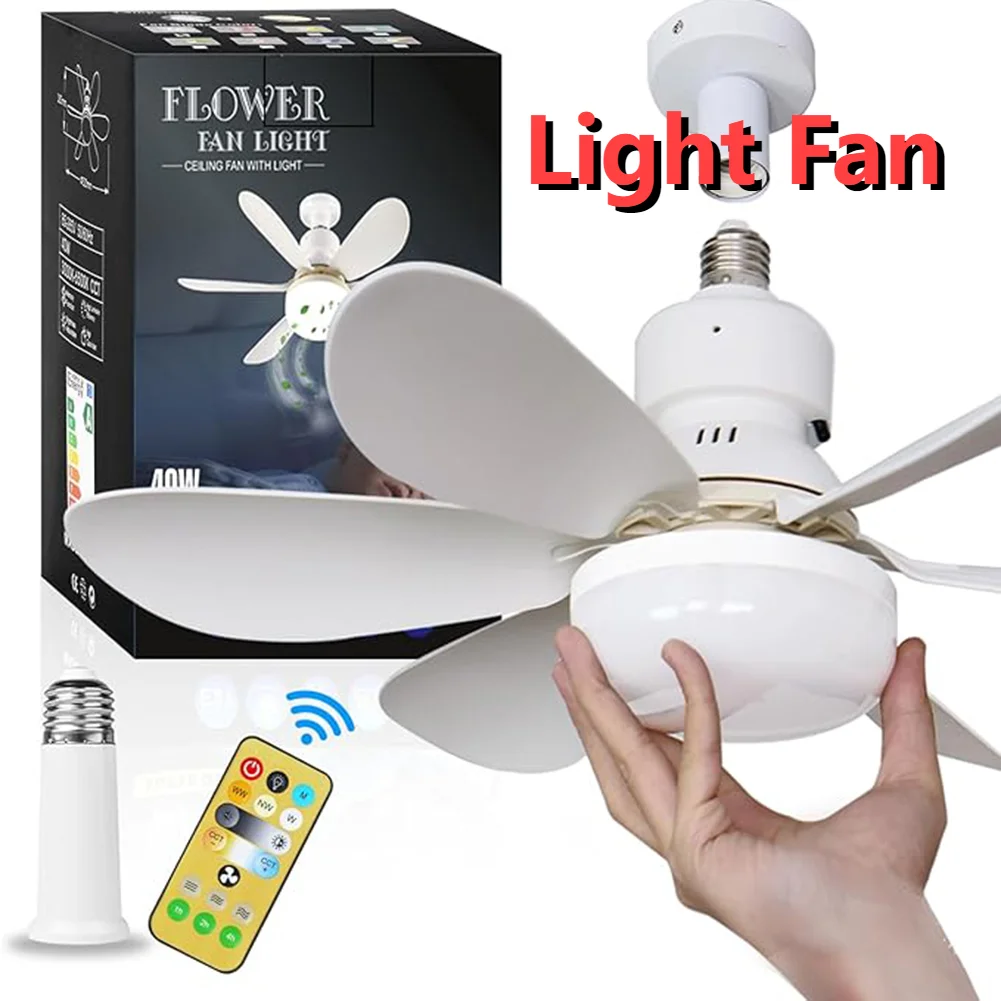 Потолочный Вентилятор С Патроном Лампы E27 3 Регулируемые Скорости