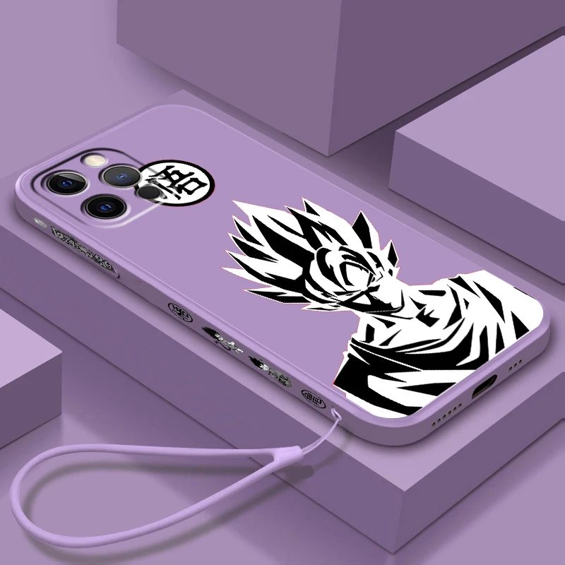

G-Goku D-Dragon Ball Z Art Phone Case For Apple iPhone 14 13 12 Mini 11 XS Pro Max X XR 8 7 Plus SE Liquid Left Rope Cover