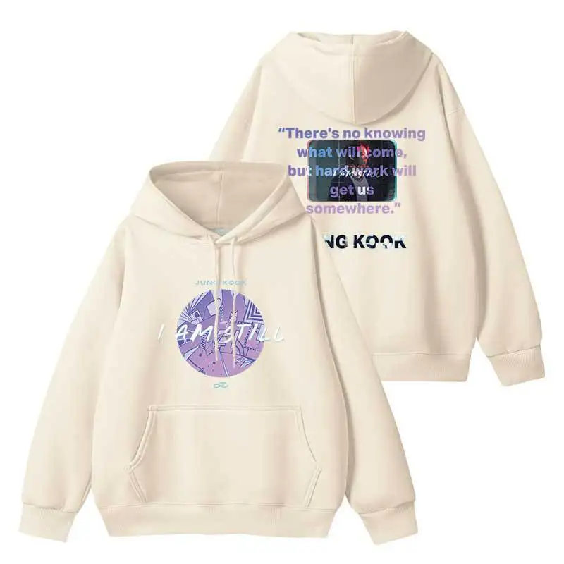 Толстовка с капюшоном JUNGKOOK I AM STILL Kpop для женщин и мужчин осенняя свободная