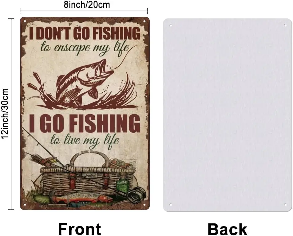 SUPNT Vntge Metl Tn Sgn Go Fshng Funny Sgns Mn Cve Спальня Lke House Cbn Wll rt Декор Ретро Плакат для F