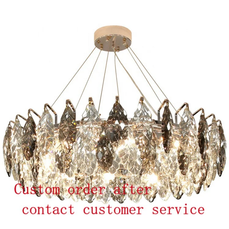 

living room light round shape 40cm 50cm 60cm 80cm 100cm diameter option crystal chandelier light