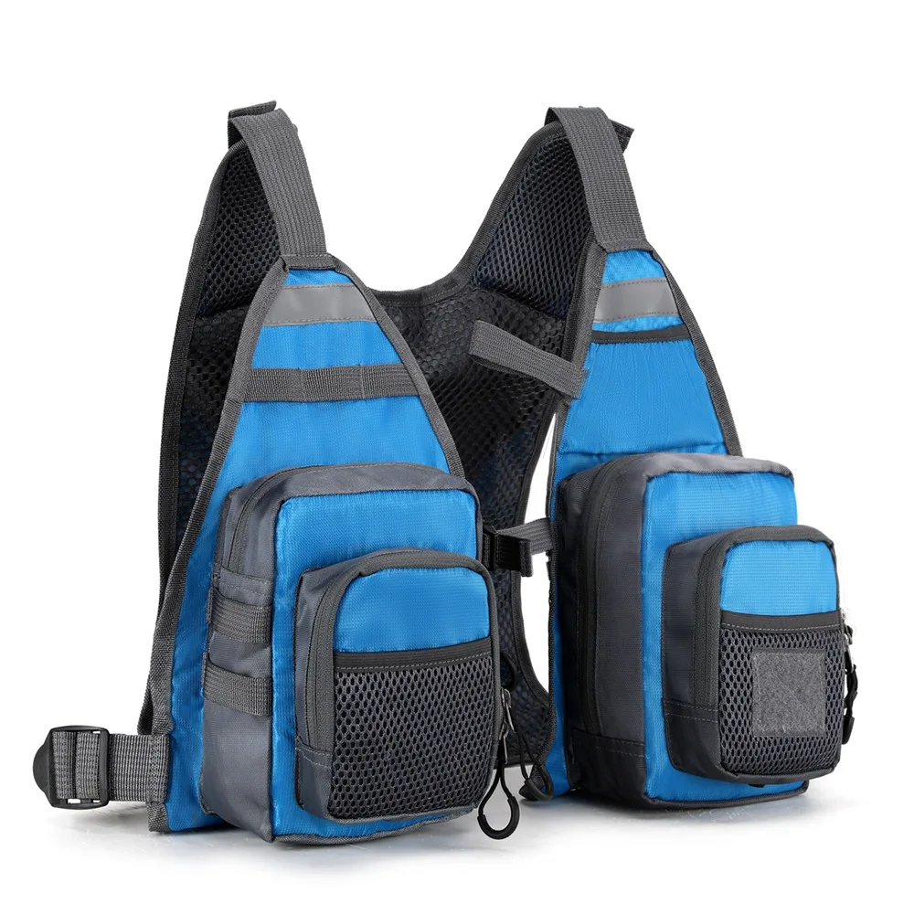 Versatile Outdoor Fishing Vest Multi-Pocket Waistcoat Adjustable Mountaineering Sleeveless Jacket  Vest Style Tactical Backpack