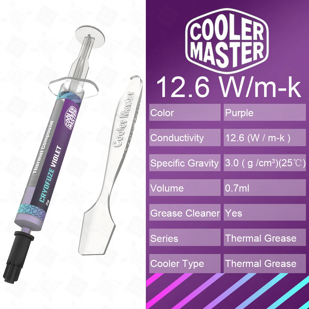 

12.6W/mk Computer Heat Dissipation Thermal Grease Cooler master Purple Paste for PC Laptop GPU/CPU Heat Dissipation