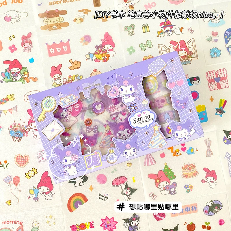 Sanrio Kuromi My Melody Милая мультяшная бумажная лента девчачье Сердце DIY наклейки на
