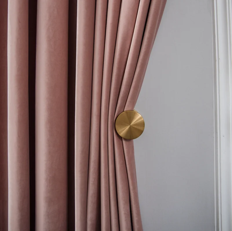 

Plain jacquard blackout curtain living room bedroom study blue Nordic floor-to-ceiling window finished custom