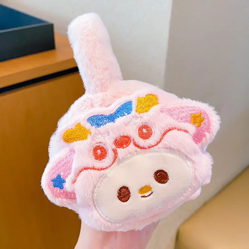 Детские зимние плюшевые насадки Kawaii Sanrioed с милым рисунком Hello Kitty My Melody Cinnamoroll