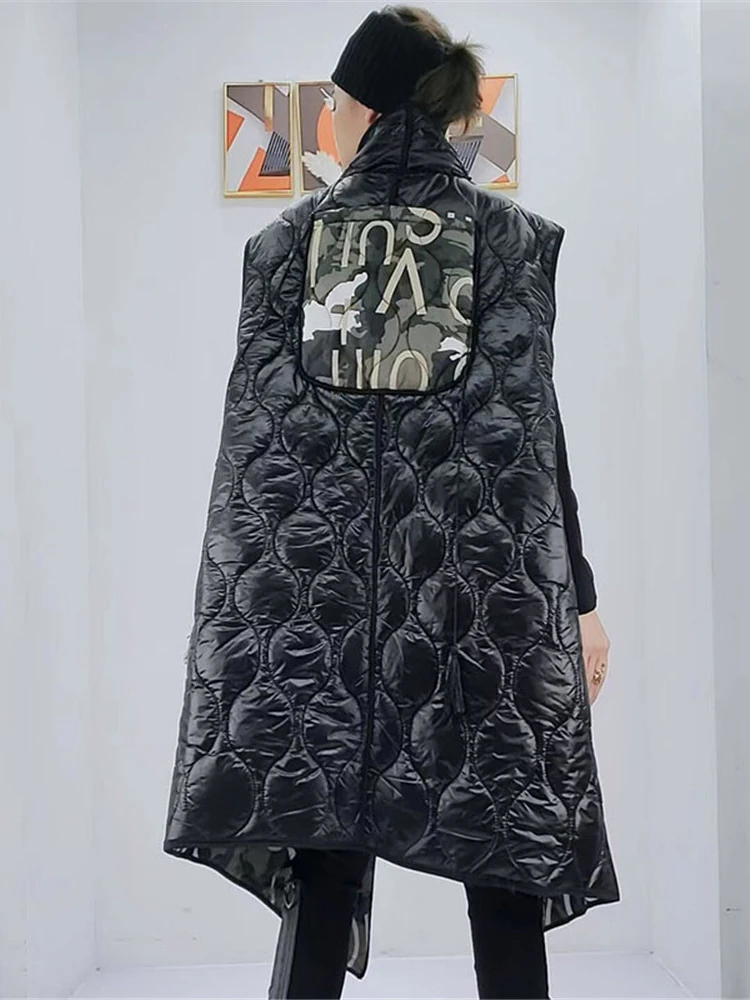 Женский жилет с принтом XITAO модный Осенний без рукавов карманом и надписью Goddess Fan