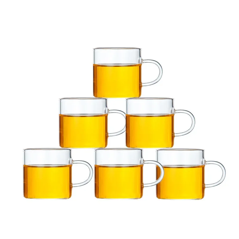 Однотонная кружка из боросиликатного стекла с ручкой 100 мл