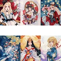 abstract cartoon court style flower girls 5d diy diamond painting full square round drill diamond embroidery home art decor