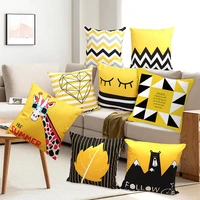 45x45cm geometric yellow pillowcase decorative cushion for sofa diy printed pillow chair car cushion christmas home decoration