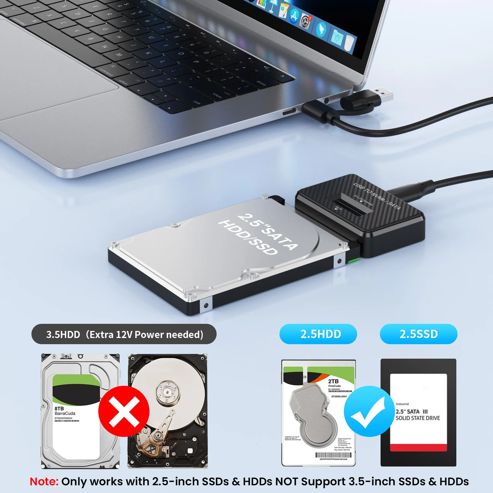 Фото USB-M.2 NVMe SATA SSD-считыватель/кардридер M.2-USB C 3.1 Адаптер для чтения/записи для M2 SSD M Key и B+M Key Жесткие диски №4