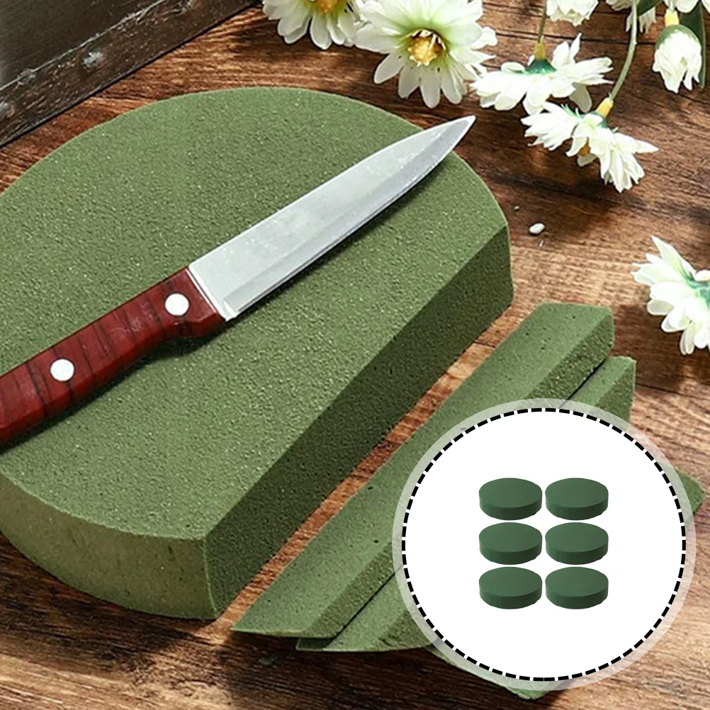 

6pcs Round Floral Blocks Dry Floral Bricks Wedding Flower Mud for Artificial Floral Dried Arrangements