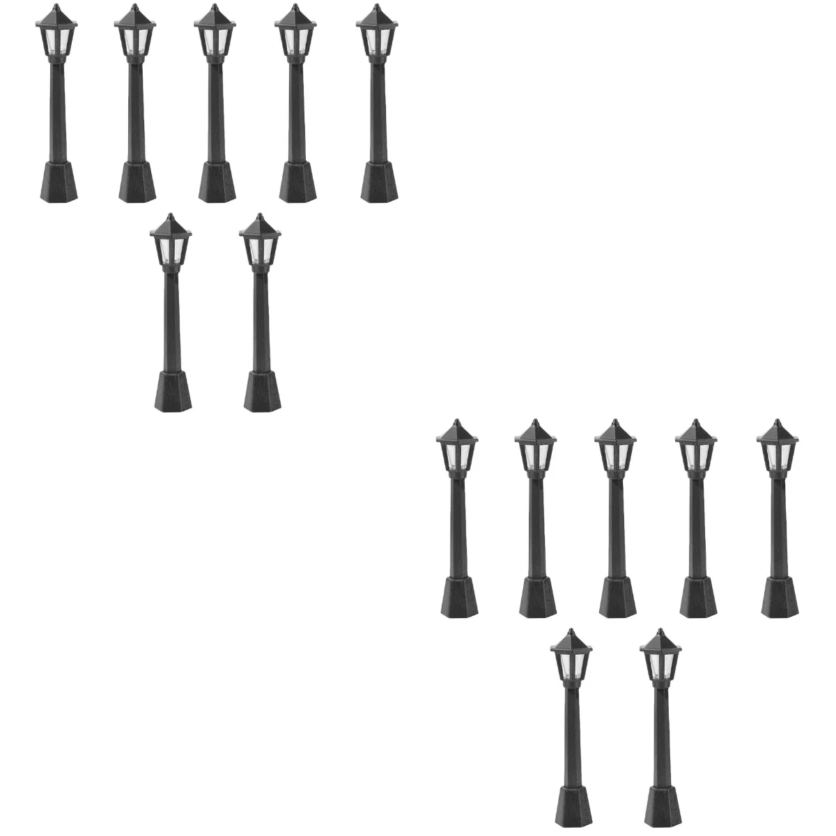 

14 Mini Simulation Night Lamp Decors Models for Landscape (Black)