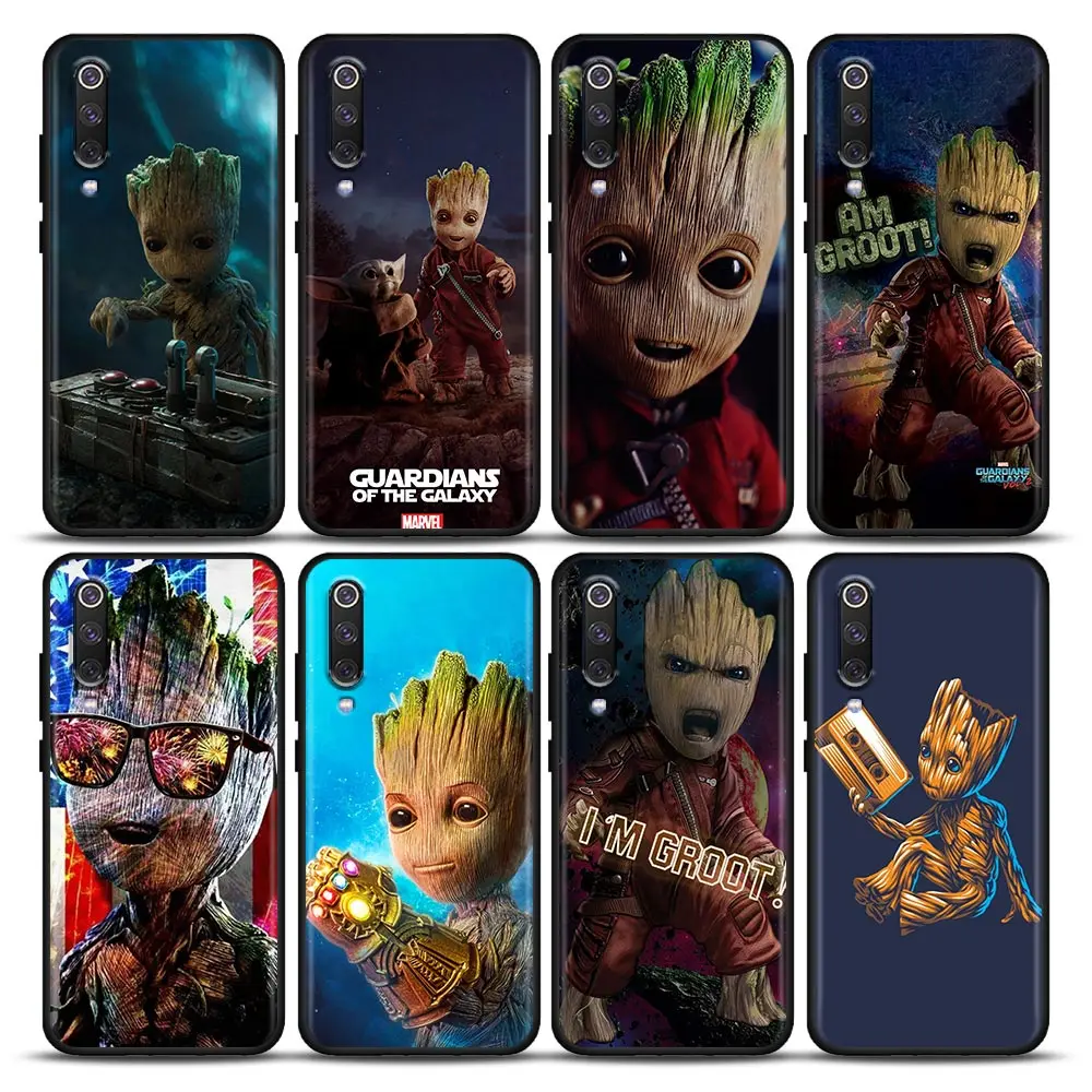 

Marvel Phone Case for Xiaomi Mi 9 9T SE 10T 10S Mi A2 Lite CC9 Note 10 Pro 5G Case Soft Silicone Cover Cool Cartoon Groot Marvel