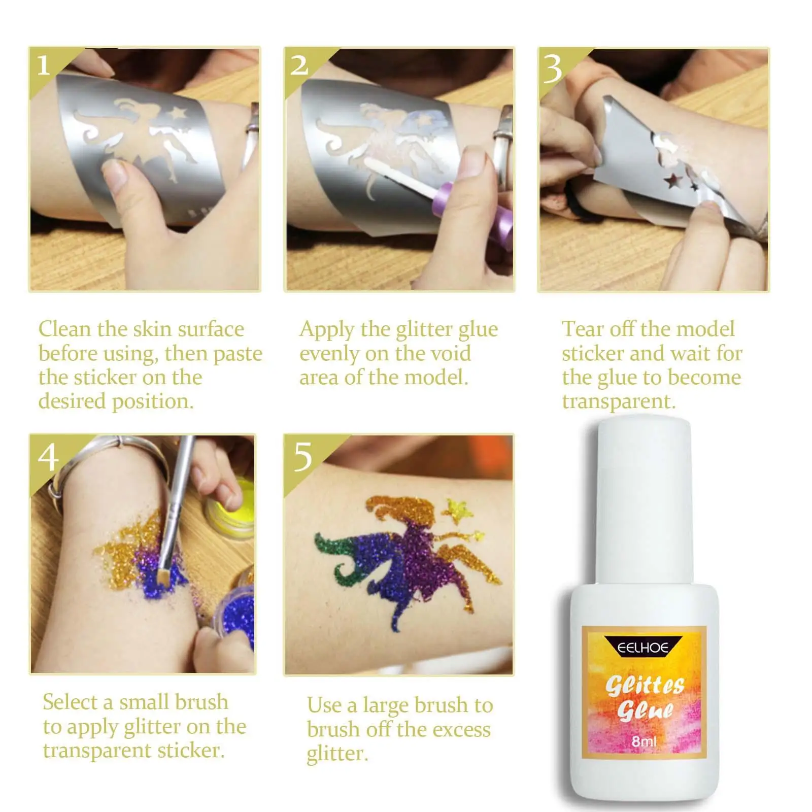 

Временная тату-наклейка с блестками для тела тематических вечеринок