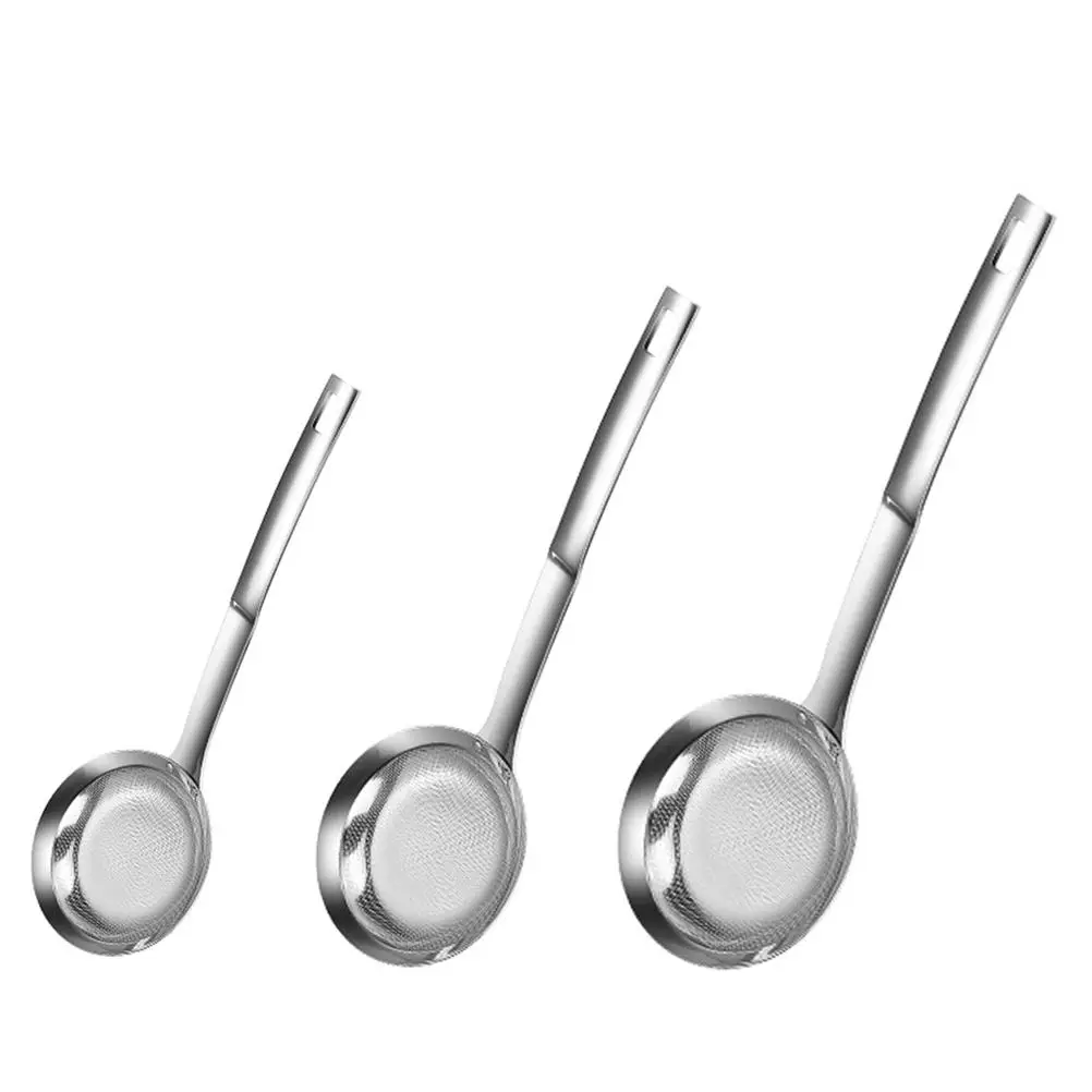 

3Pcs Stainless Steel Fine Mesh Strainer Oil Skimmer Food Colander Sieve For Kitchen Convenient Cooking Tool