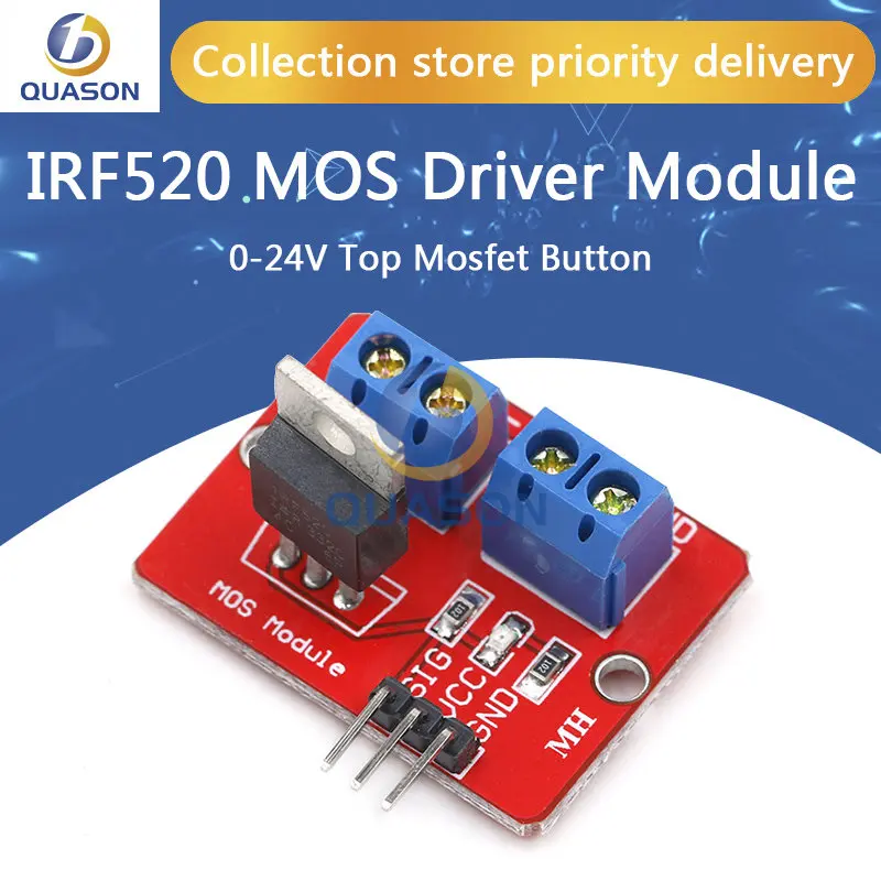 Верхняя кнопка Mosfet 0-24 В, стандартный модуль IRF520 для Arduino MCU ARM pi