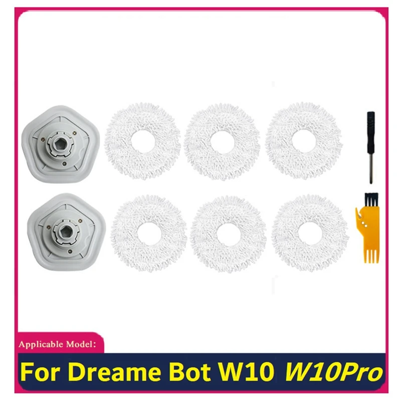

10Pcs Replacement Accessories For Xiaomi Dreame W10/W10 Pro Vacuum Cleaner Parts Washable Mop Cloth Cleaning Brush