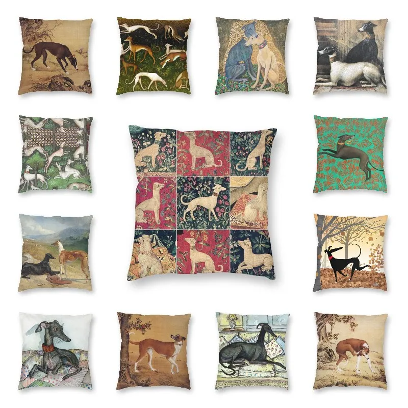 45x45 см средневековая серая наволочка для подушки с собакой щенка дивана домашний