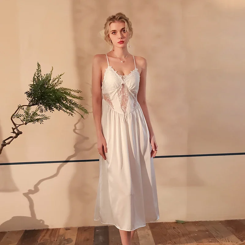 MECHCITIZ 2 шт. новая кружевная пижама атласная ночная рубашка длинный халат невесты