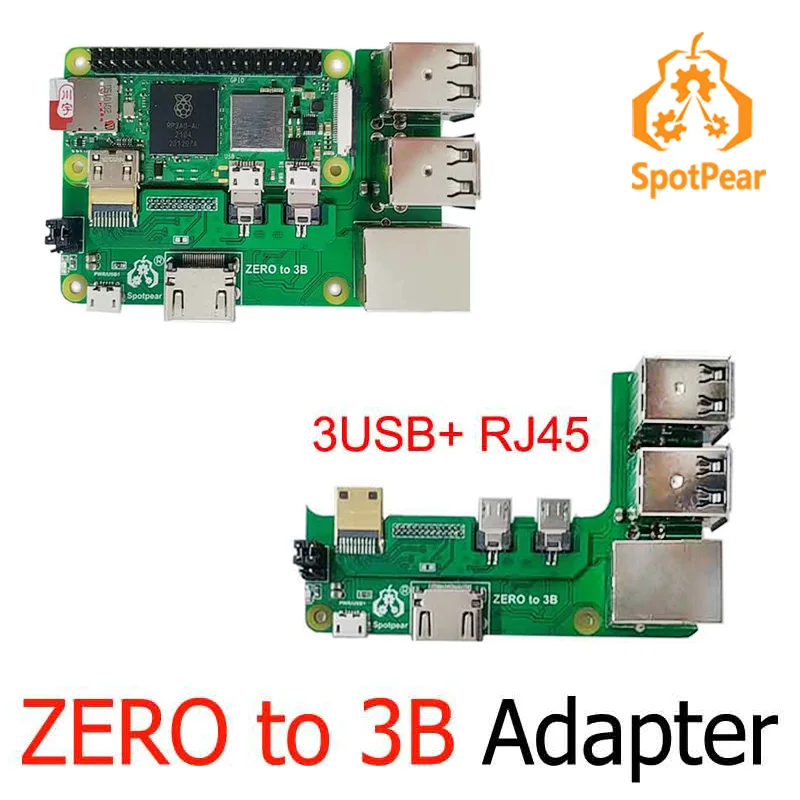 Переходник интерфейса Raspberry Pi Zero 2 Вт к 3B плата расширения Pi3 зеркальная головка Pi0