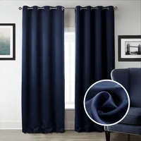 Blackout Windows Curtains for Living Room Bedroom Kitchen Home Decoration Curtains Modern Minimalist Style Dark Blue Weave