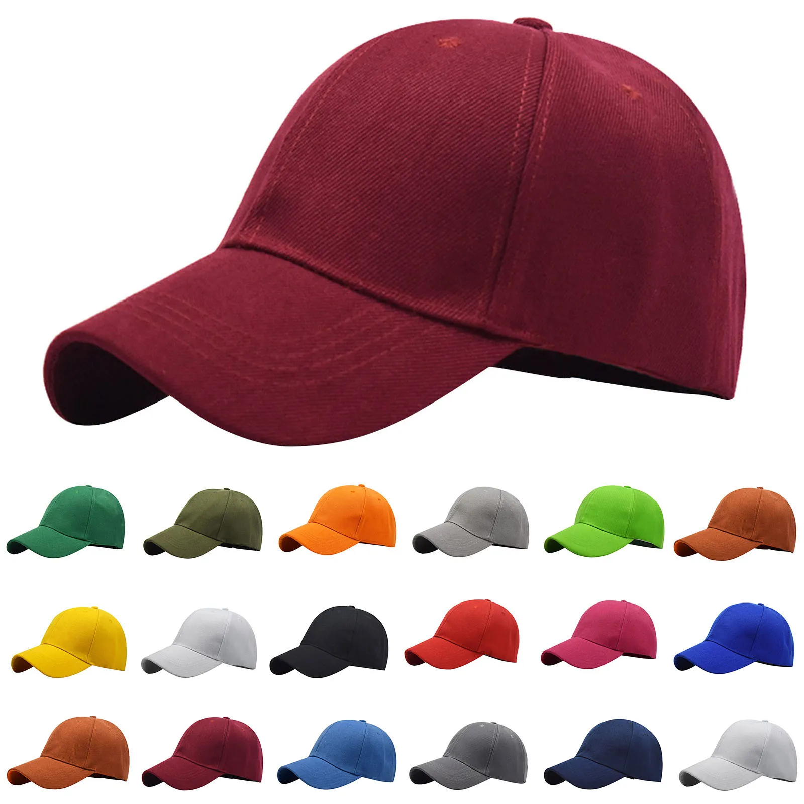 

Fashion Solid Colour Baseball Cap Couple Curved Eaves Tongue Hat Sun Hat Soild Color Breathable Baseball Cap For Men Casquette