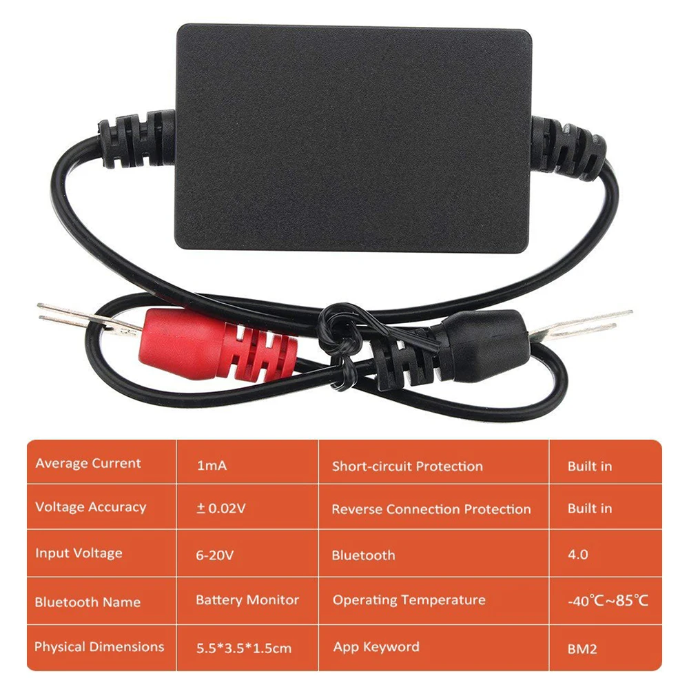 12V BM2 Батарейный монитор Bluetooth автомобильный тестер Цифровой анализатор зарядки и пуска Тест напряжения для Android IOS Phone on