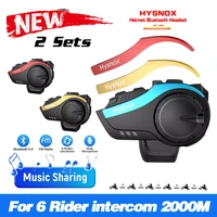 kebidumei motorcycle bluetooth helmet headset intercom for 6 riders 2000m waterproof wireless intercomunicador interphone mp3