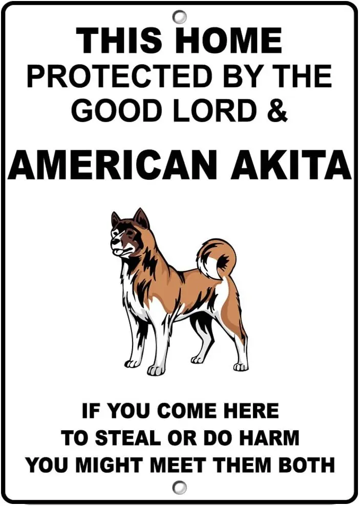 Американская собака Akita Home защищенная хорошей Лорд и Новинка металлический знак