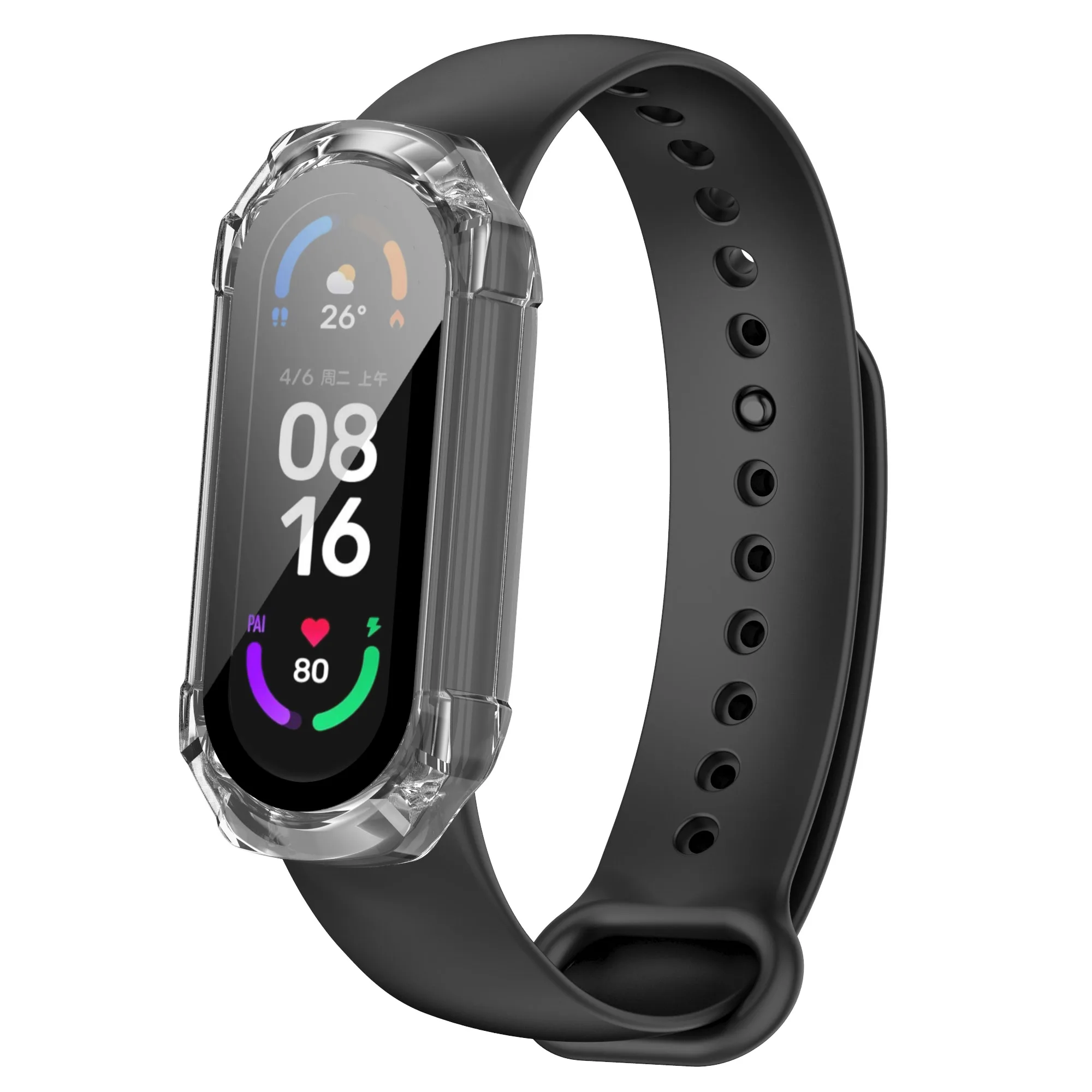 Защитный чехол 2 в 1 для Xiaomi Mi Band 7 6 5 4 + стеклянная пленка защитный с полным