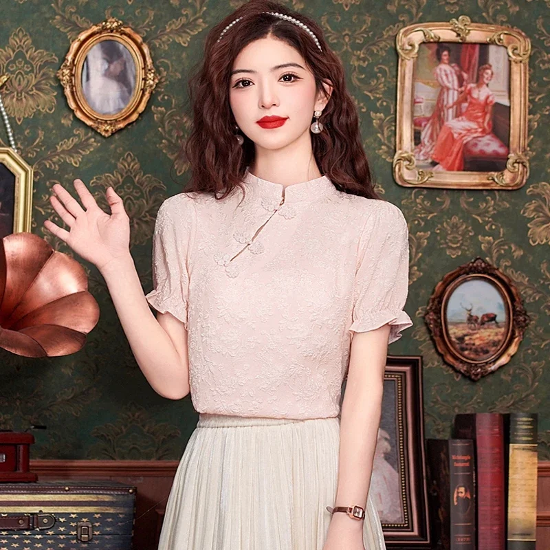 Летняя облегающая блузка с коротким рукавом женские блузки Женская мода 2024